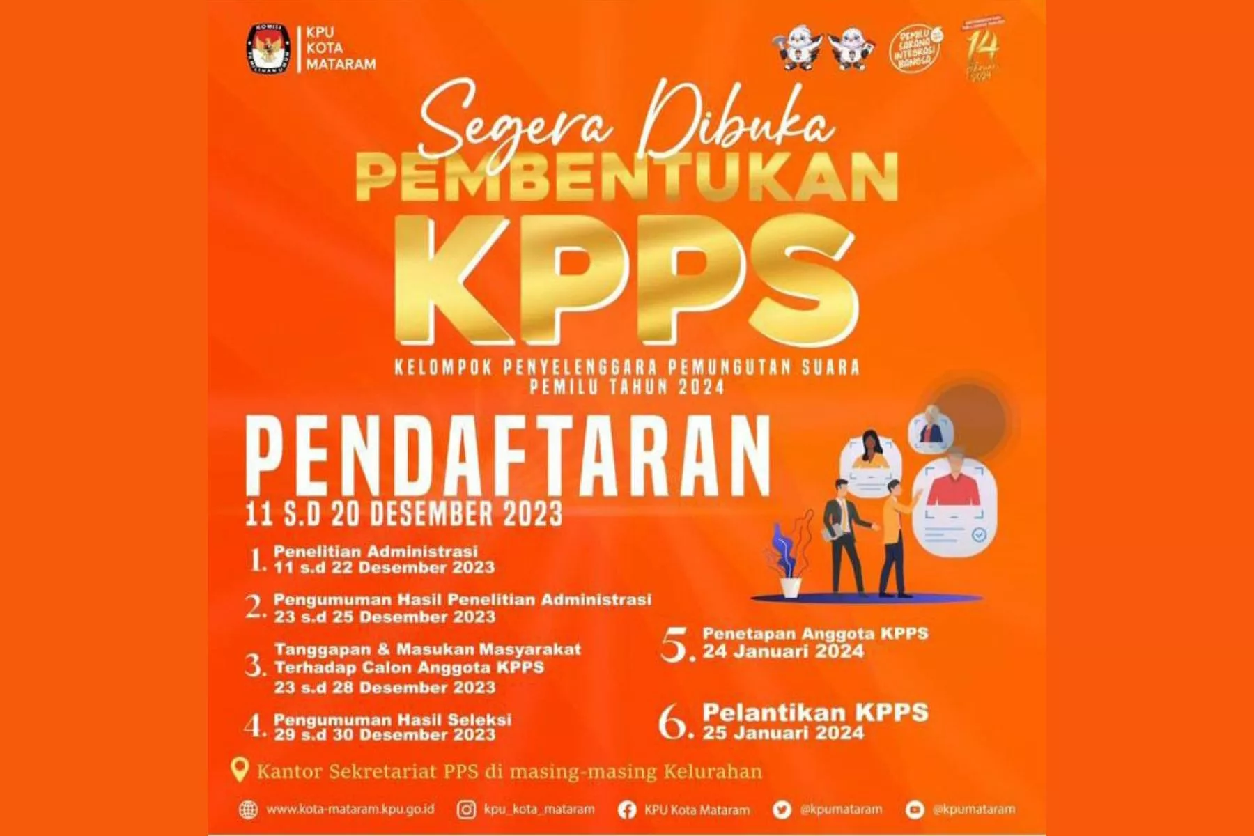 Kpu Kota Mataram Buka Pendaftaran Kpps Berikut Cara Dan Syaratnya