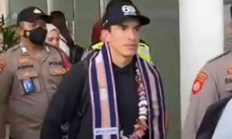 Marc Marquez saat tiba Lombok