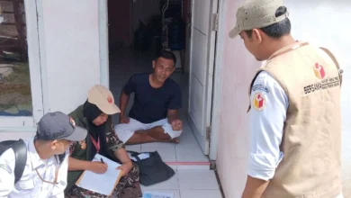 Tim Bawaslu Kota Bima, saat melakukan uji petik dan pengawasan terhadap proses Coklit di Kota Bima. Foto: Istimewa