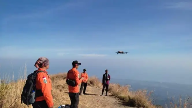 Penggunaan Drone di Gunung Rinjani