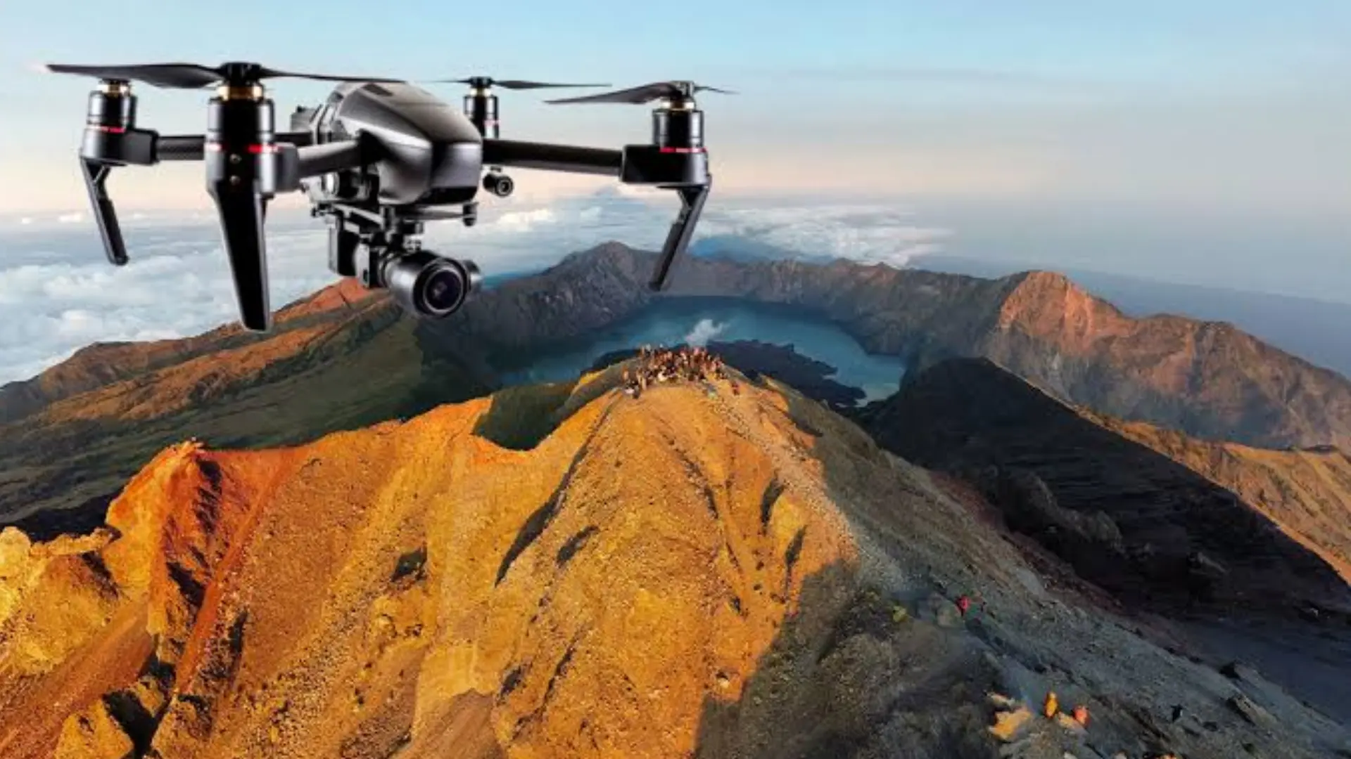 penggunaan drone di rinjani