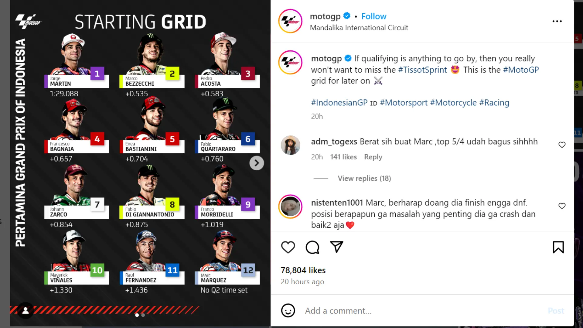 21 pembalap MotoGP Mandalika 2024