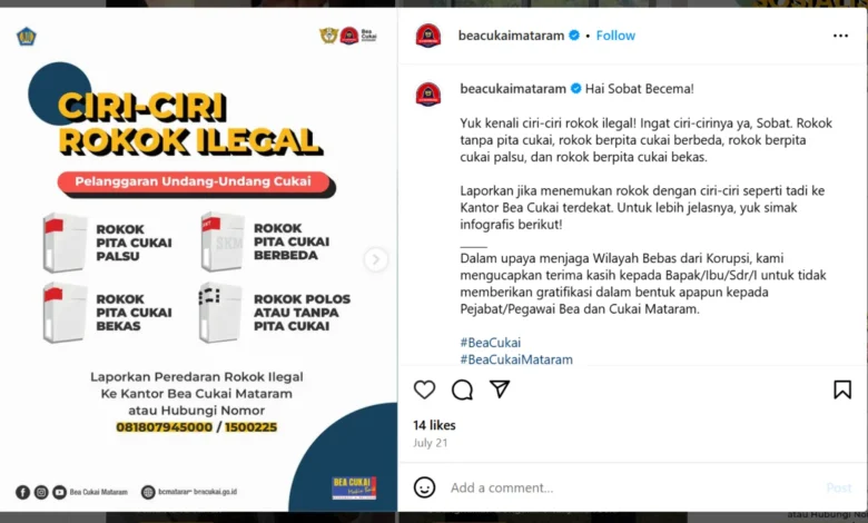Agenda Kreatif Bea Cukai Mataram Gempur Rokok Ilegak