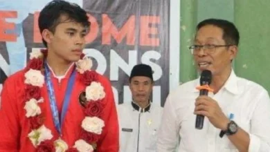 Penyambutan Romi Atlet Timnas Futsal asal Lombok Timur