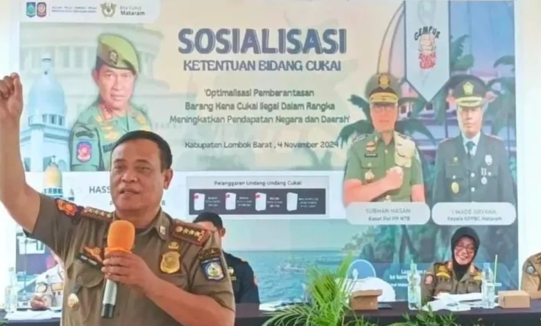 Sosialisasi Satpol PP NTB Rokok Ilegal