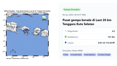 Laporan gempa magnitudo 4,2 guncang Bali dan Lombok