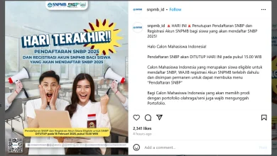 Penutupan Pendaftaran SNBP 2025