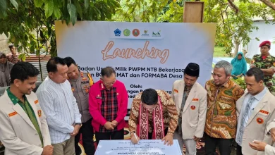 Wakil Menteri Perlindungan Pekerja Migran Indonesia (P2MI), Dzulfikar Ahmad Tawalla, saat meluncurkan Badan Usaha Milik PWPM NTB, Kamis, 13 Februari 2025. Foto: Istimewa