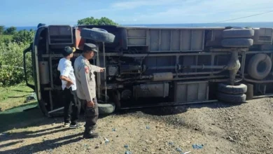 Kecelakaan Tunggal Bus Karyawan PT AMNT