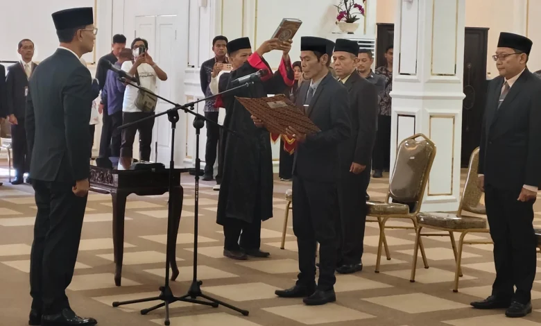 Pelantikan Tiga Pejabat Strategis Pemkot Mataram