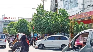 Salah satu titik rawan macet di Kota Mataram Jelang Lebaran
