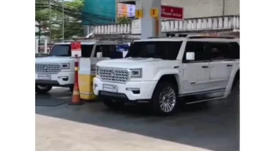 Diduga kendaraan dinas Prabowo isi BBM di SPBU Shell. Foto: TikTok/kompascom