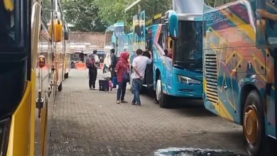 bus persiapan mudik lebaran program mudik gratis Pemprov NTB di Terminal Mandalika