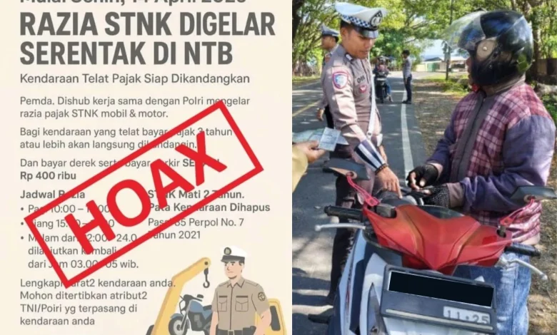 Viral Jadwal Razia STNK di NTB Ternyata Hoaks