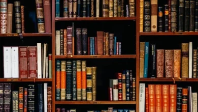 Ilustrasi kumpulan buku dengan berbagai genre