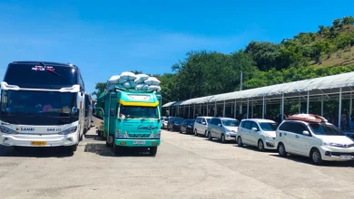 Suasana antrean kendaraan di Dermaga 1 Pelabuhan Poto Tano KSB