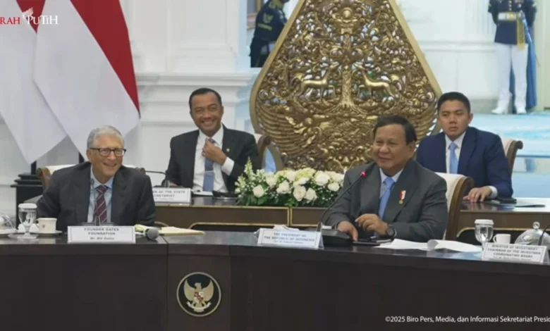 Prabowo Bertemu Bill Gates