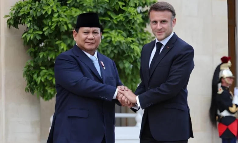 Presiden Indonesia Prabowo dan Presiden Prancis Macron