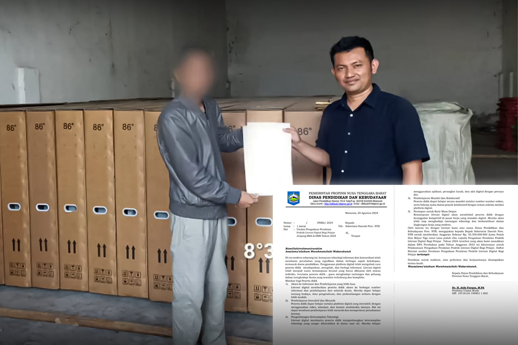 Surat permintaan anggaran proyek Smar Class