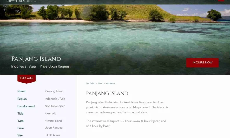 Lima Pulau Indonesia Muncul di Situs Jual Beli Online Ada Pulau Panjang Sumbawa