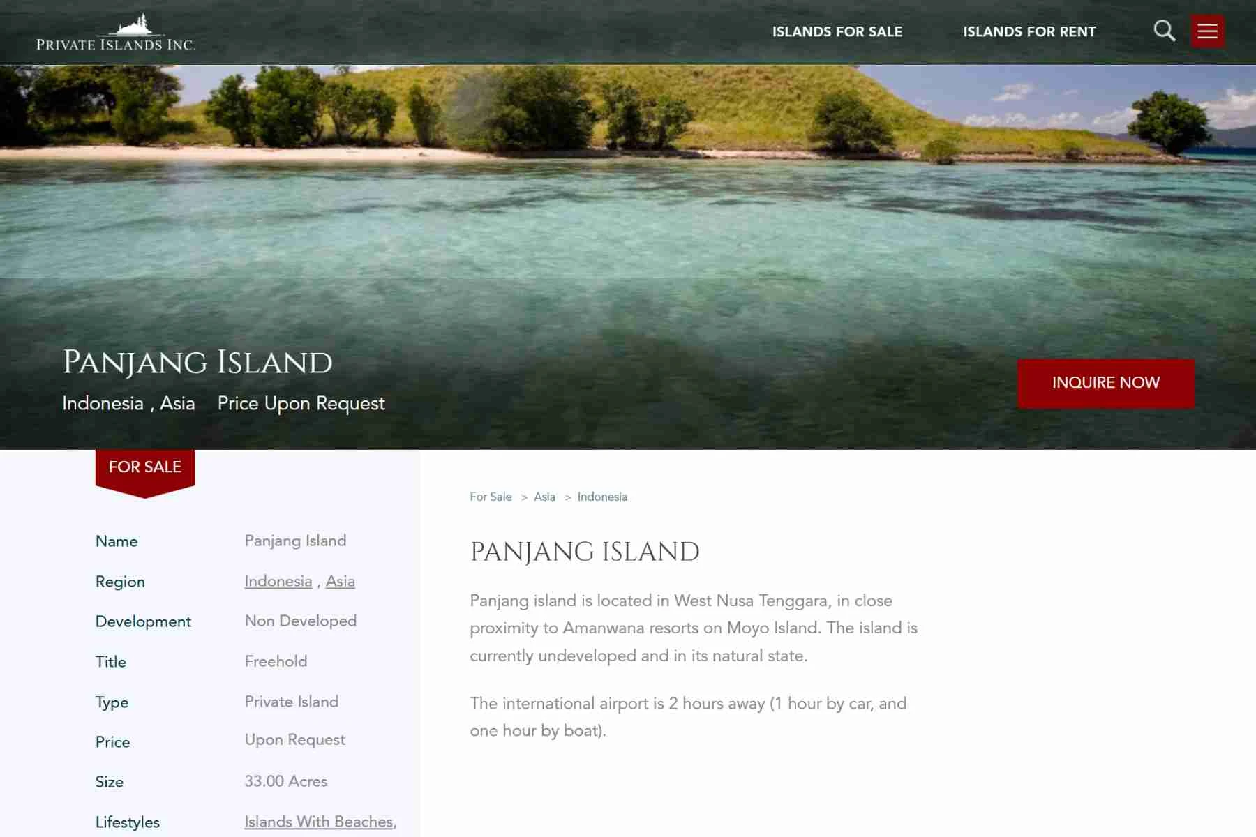Lima Pulau Indonesia Muncul di Situs Jual Beli Online Ada Pulau Panjang Sumbawa