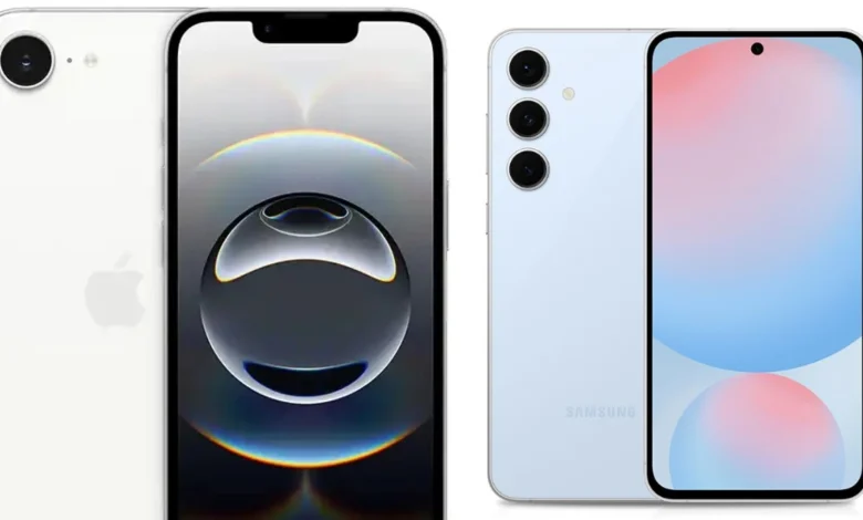 Kolase Smartphone iPhone 16e dan Galaxy S24 FE