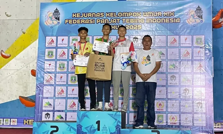 Atlet Kota Bima Mustafa Raih Perak untuk NTB di Kejurnas Panjat Tebing 2025
