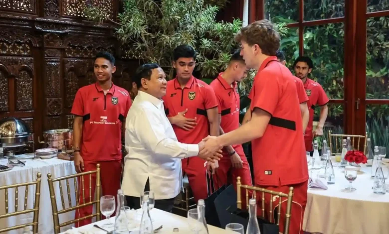 Prabowo Bertemu Pemain Timnas Indonesia di Kertanegara Sebelum Lawan Jepang