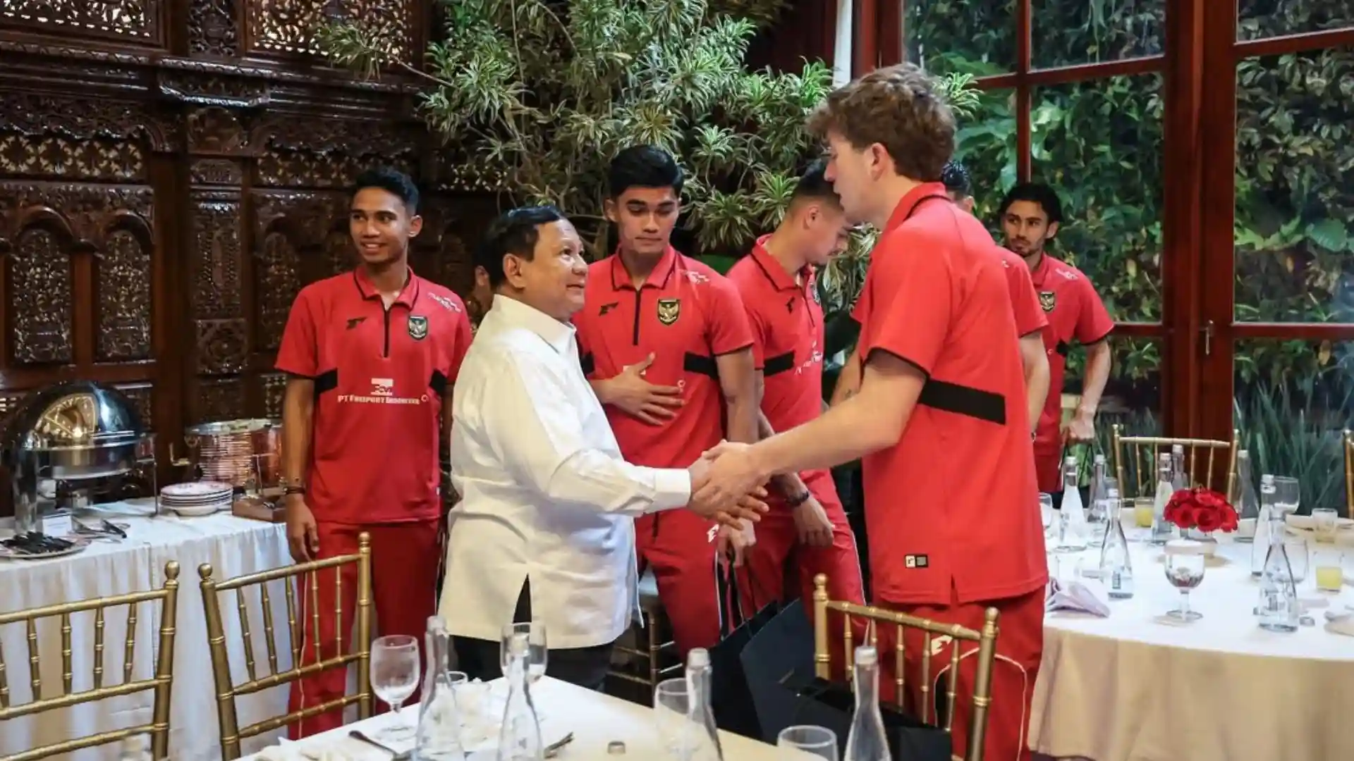 Prabowo Bertemu Pemain Timnas Indonesia di Kertanegara Sebelum Lawan Jepang