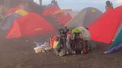 Booking Lahan Camp Suasana tenda camping di area Pelawangan Sembalun Gunung Rinjani