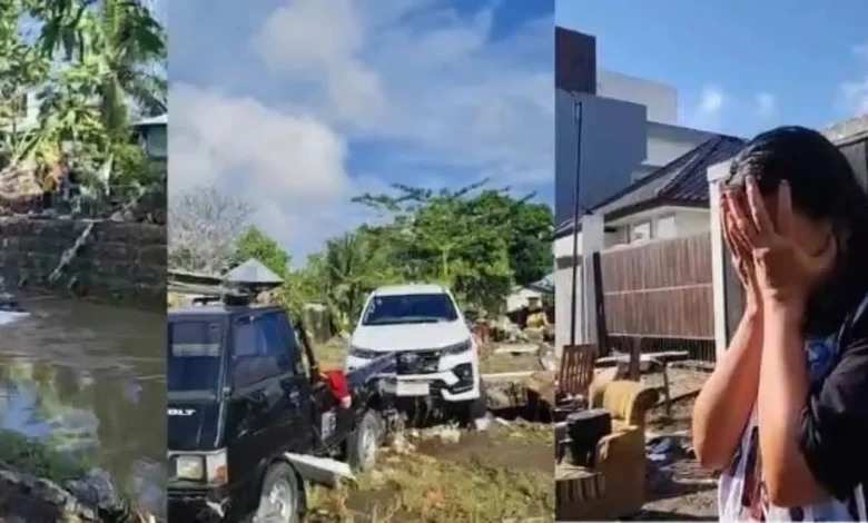 Mobil terjebak banjir dan salah satu korban di mataram