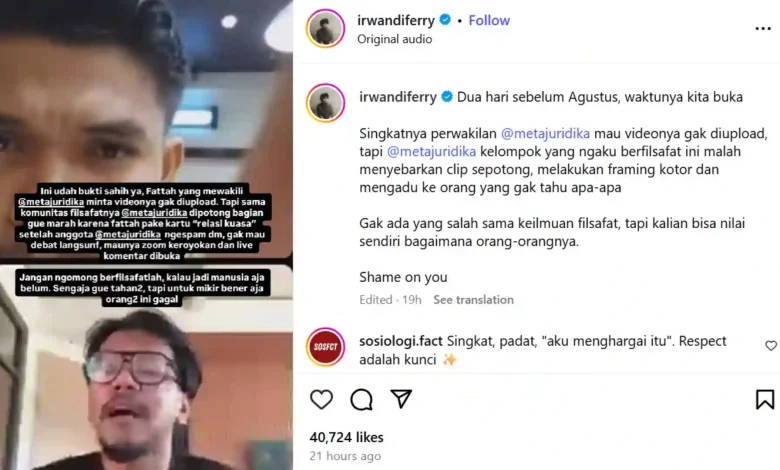 Postingan Penjelasan Ferry Irwandi Video Ngamuk Ancam Mahasiswa