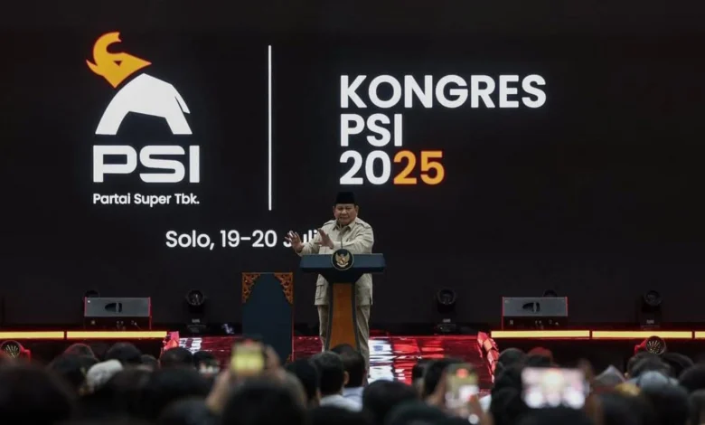 Prabowo Cerita Serahkan 90 Ribu Hektare Lahan untuk Gajah di Kongres PSI