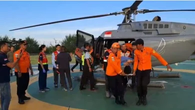Proses Evakuasi Pendaki Swiss Terjatuh di Rinjani