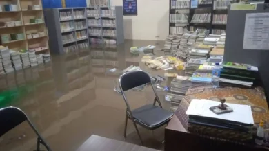 Ruang Perpustakaan Sekolah SMPN 13 Mataram Tergenang Terdampak Banjir