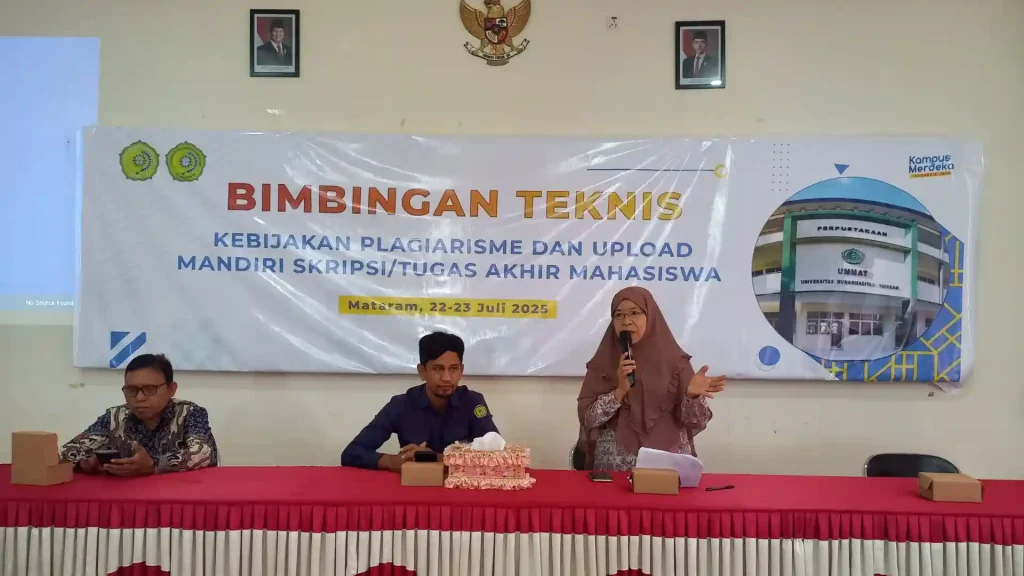 Wakil Rektor II Ummat Asmawati Bimtek Plagiarisme UPT Perpustakaan