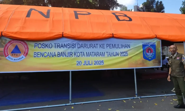 posko transisi darurat pemulihan banjir di Pendopo Wali Kota Pemkot Mataram
