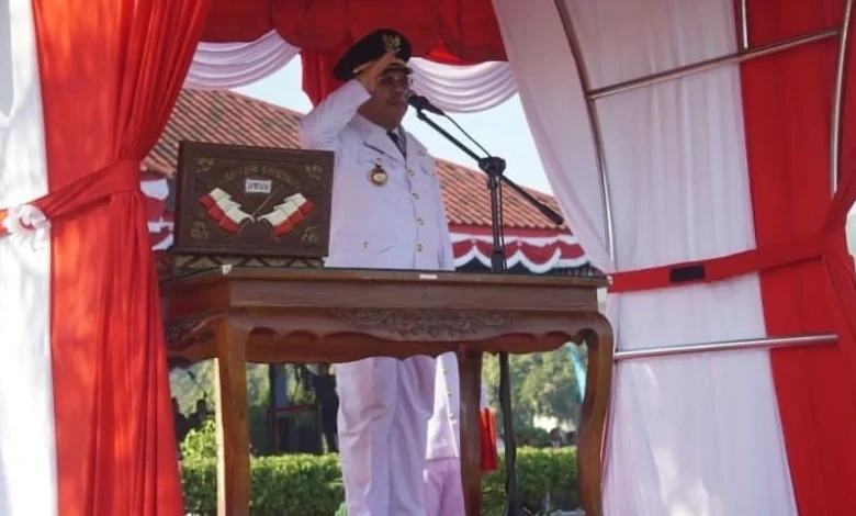 Upacara HUT ke-80 RI di Lombok Barat