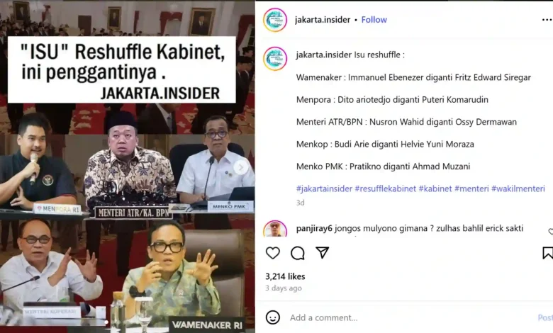 Isu Reshuffle Kabinet