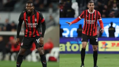 Pemain AC Milan Rafael Leao dan Malick Thiaw