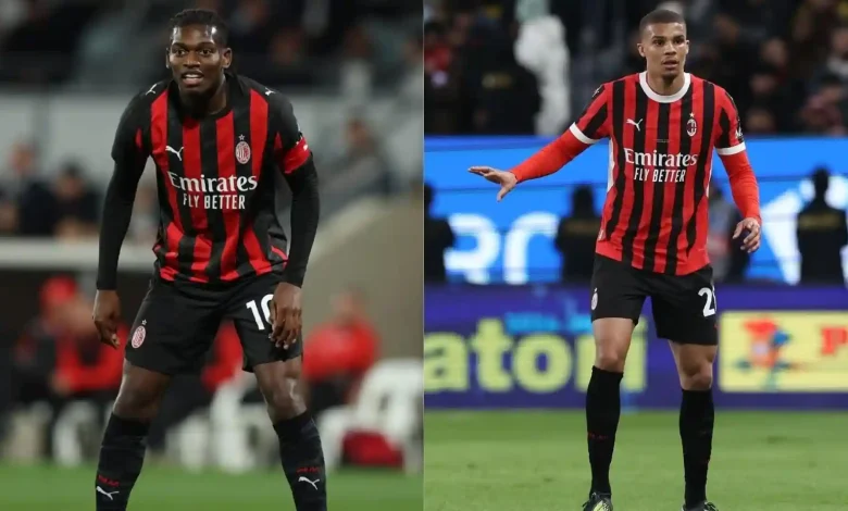 Pemain AC Milan Rafael Leao dan Malick Thiaw