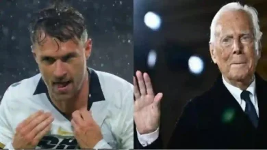 Kolase Aaron Ramsey dan Giorgio Armani