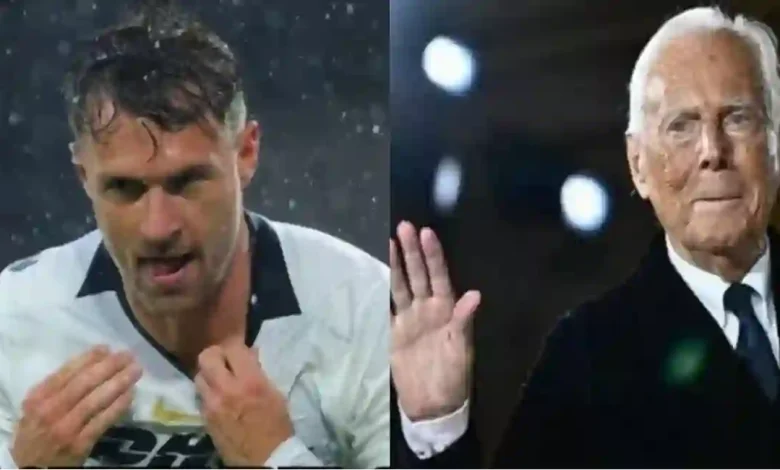 Kolase Aaron Ramsey dan Giorgio Armani