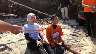 rekonstruksi kasus kematian mahasiswi Unram di Pantai Nipah