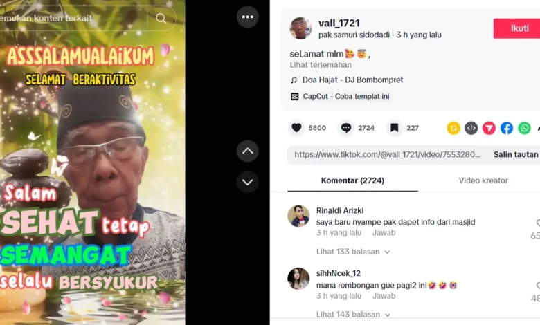 Aksi Lucu Mbah Samuri Promosikan TikTok Pribadi dari Pengeras Suara Masjid