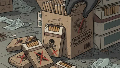 Ilustrasi rokok ilegal.