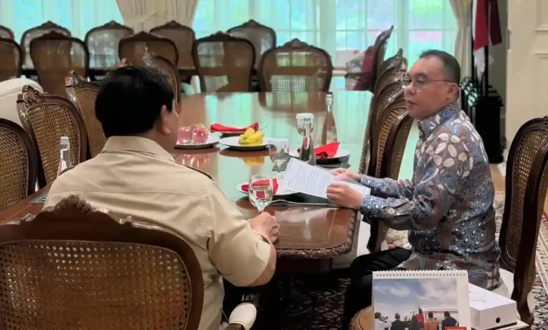 Prabowo Panggil Dasco ke Widya Chandra Bahas Situasi Nasional