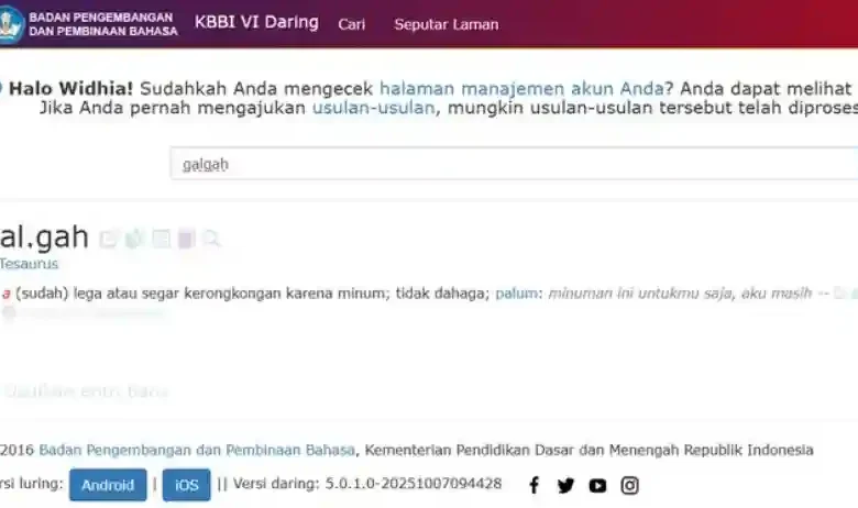Kata Galgah Akhirnya Masuk KBBI