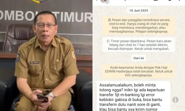 Nomor WA Wabup Lombok Timur Kena Hack