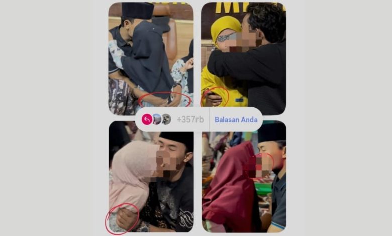 Tamplate Instagram yang memperlihatkan Gus Elham mencium beberapa anak perempuan.
